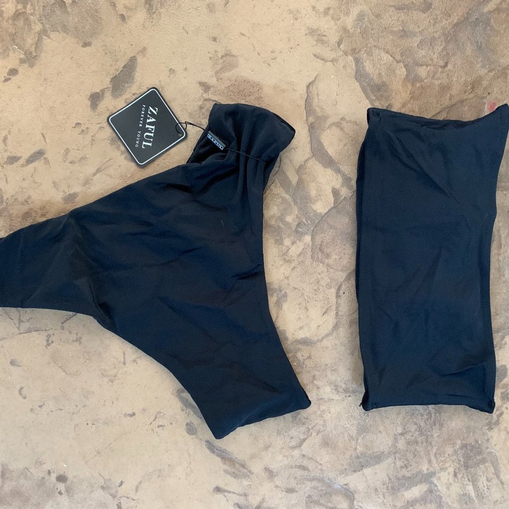 Zaful black and yellow high wasted strapless bikinis. Size S. NWT